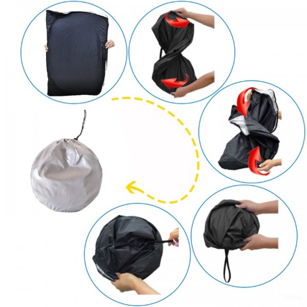 YIDEEAUTO Tesla Model 3 Windshield Sunshade, 240T Polyester for Front Tesla Model Y Window Sun Shade Cover Blocks UV Heat, Folding Sun Visor Protector Keeps Tesla Model 3/Y Cool 2016-2023