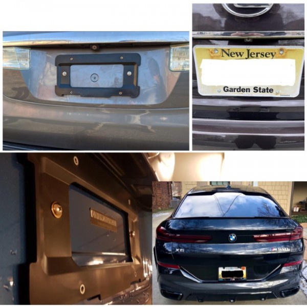 YIDEEAUTO Rear License Plate Holder Base Mount Bracket Compatible with BMW 1/2/3/4/5/6 Series X1 X3 X4 X5 X6 Z4, Replacement for 51187160607 511882380615 Tag Frame Holder Trunk Mount Adapter